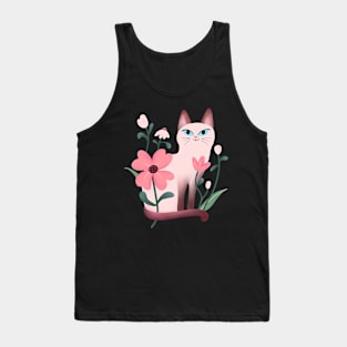 Cat flower bloom Tank Top